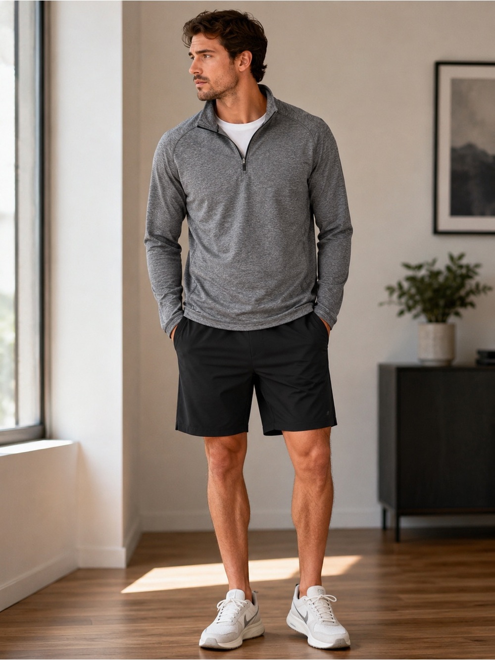 Lululemon Men's Gray Long Sleeve
1/4 Zip Shirt Top Size: Medium A345